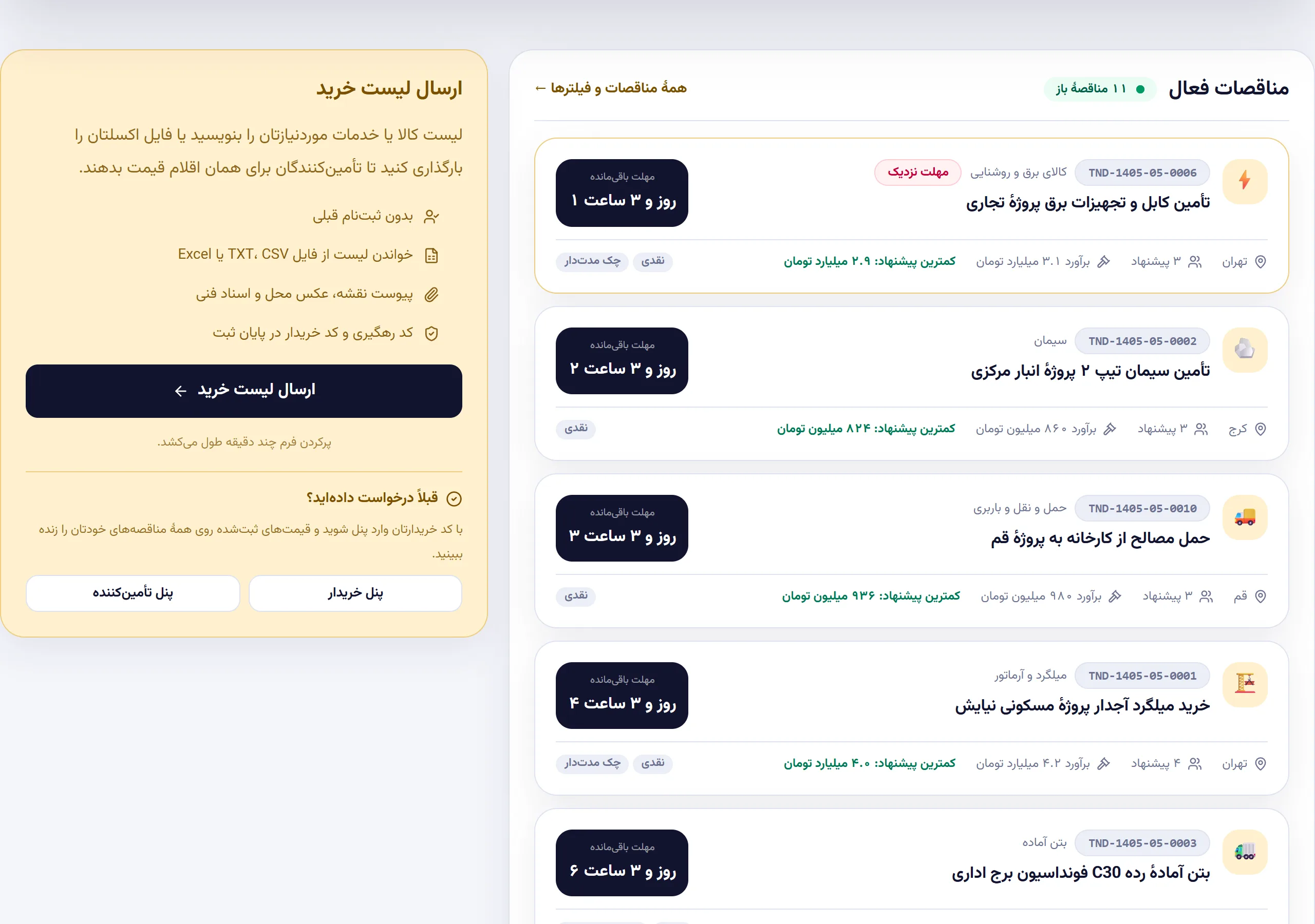 تابلوی پروندههای باز